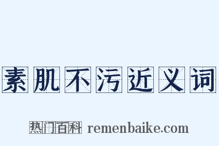 素肌不污近义词是什么意思的图片